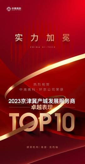 匠心筑园实力共鉴!中南高科环京区域荣获克而瑞产城年度测评认证!